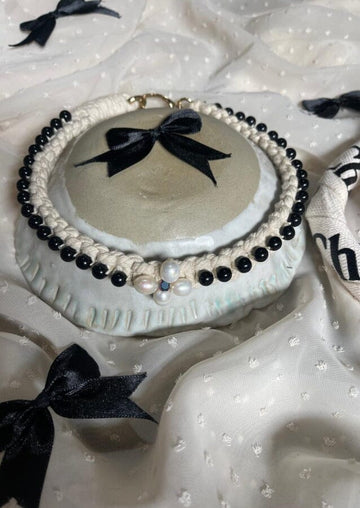 Pet collar "GEORGES" Black Onyx